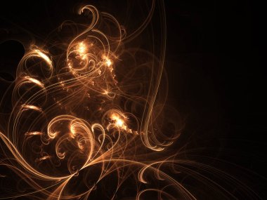 kaotik fraktal arka plan 3d render illüstrasyon soyut