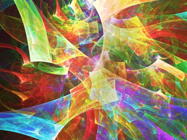 kaotik fraktal arka plan 3d render illüstrasyon soyut