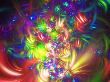 kaotik fraktal arka plan 3d render illüstrasyon soyut