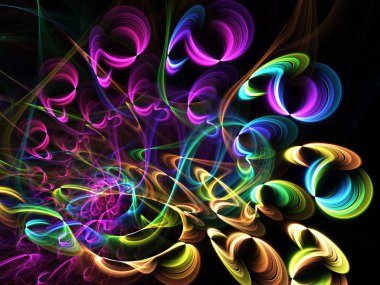 kaotik fraktal arka plan 3d render illüstrasyon soyut