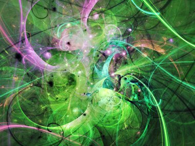 kaotik fraktal arka plan 3d render illüstrasyon soyut