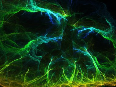 kaotik fraktal arka plan 3d render illüstrasyon soyut