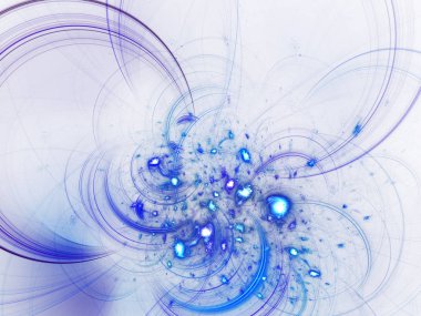 mavi soyut fraktal arkaplan 3d oluşturma