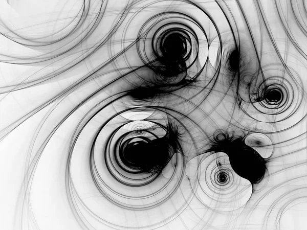 Zwart Wit Abstracte Fractal Achtergrond Rendering Illustratie — Stockfoto