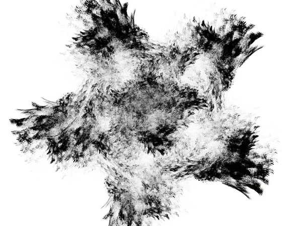 Noir Blanc Abstrait Fractal Fond Rendu Illustration — Photo