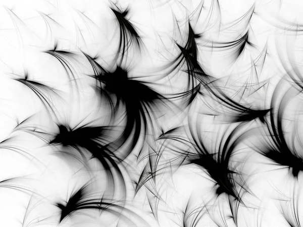 Zwart Wit Abstracte Fractal Achtergrond Rendering Illustratie — Stockfoto