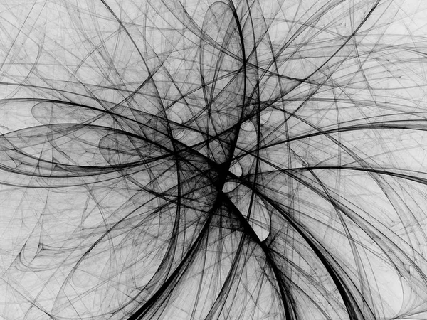 Noir Blanc Abstrait Fractal Fond Rendu Illustration — Photo