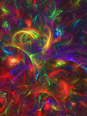 gökkuşağı soyut fraktal arkaplan 3d oluşturma