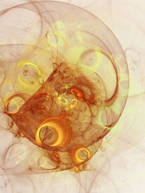 turuncu soyut fraktal arkaplan 3d oluşturma