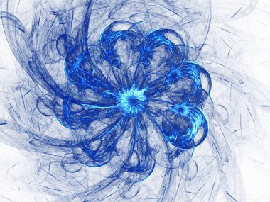 mavi soyut fraktal arkaplan 3d oluşturma