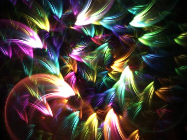 gökkuşağı soyut fraktal arkaplan 3d oluşturma