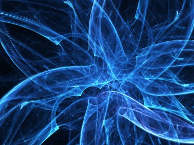 mavi soyut fraktal arkaplan 3d oluşturma