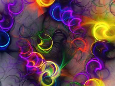 gökkuşağı soyut fraktal arkaplan 3d oluşturma