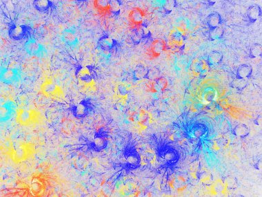 mavi soyut fraktal arkaplan 3d oluşturma