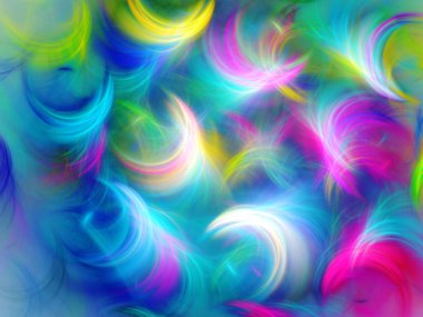 mavi soyut fraktal arkaplan 3d oluşturma