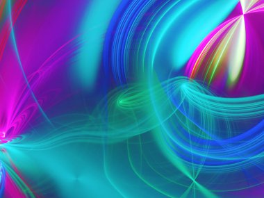 mavi soyut fraktal arkaplan 3d oluşturma