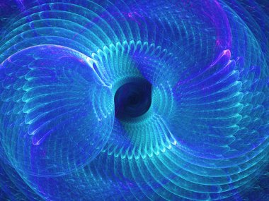 mavi soyut fraktal arkaplan 3d oluşturma