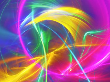 gökkuşağı soyut fraktal arkaplan 3d oluşturma