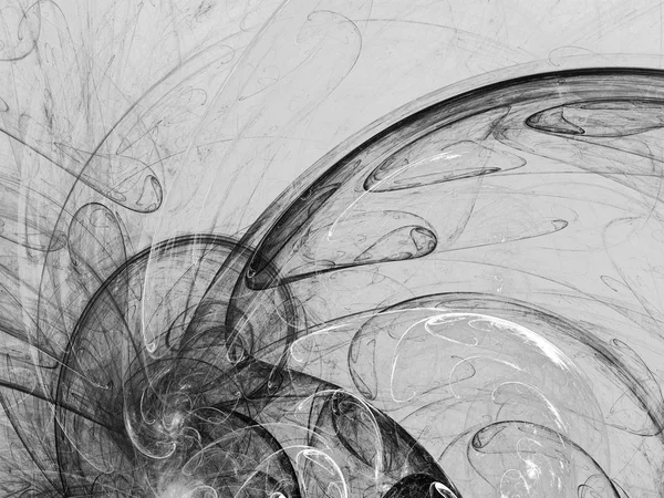 Fondo Fractal Abstracto Blanco Negro Representación Ilustración — Foto de Stock