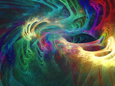 soyut kaotik fraktal arkaplan 3B oluşturma