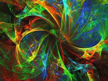 soyut kaotik fraktal arkaplan 3B oluşturma