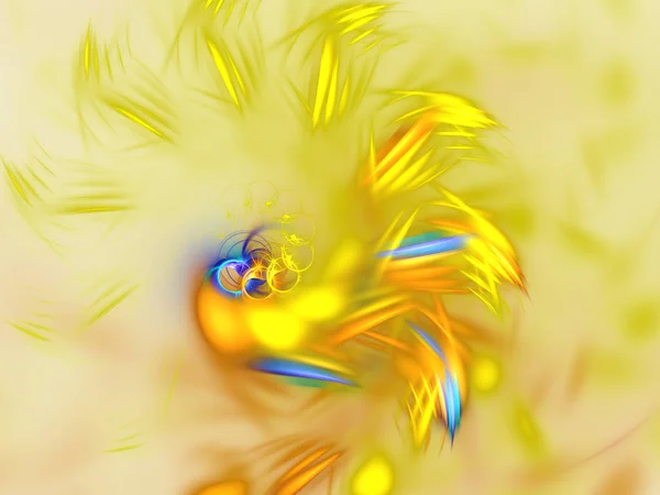 Gele Abstracte Fractal Achtergrond Weergave — Stockfoto