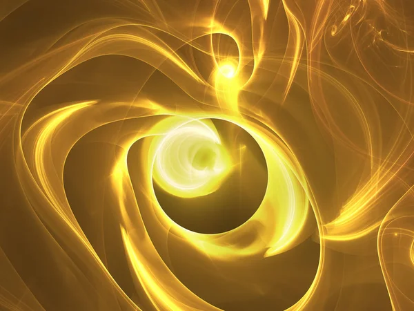 Amarelo Abstrato Fractal Fundo Renderização — Fotografia de Stock