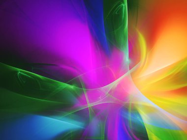 gökkuşağı soyut fraktal arkaplan 3d oluşturma