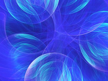 mavi soyut fraktal arkaplan 3d oluşturma