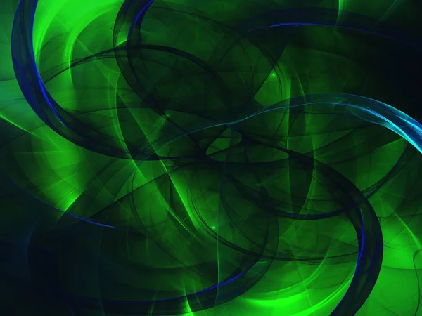 Verde Abstrato Fractal Fundo Renderização — Fotografia de Stock