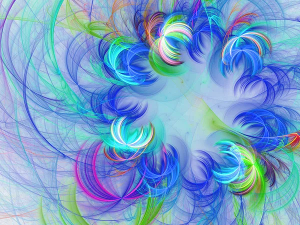 Azul Abstrato Fractal Fundo Renderização — Fotografia de Stock