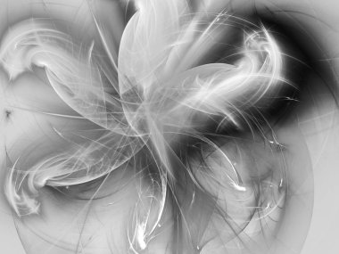 siyah ve beyaz Soyut Fraktal arka plan 3d render illüstrasyon