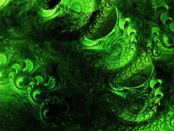 Grön Abstrakt Fraktal Bakgrund Rendering — Stockfoto