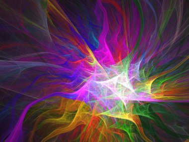 gökkuşağı soyut fraktal arkaplan 3d oluşturma