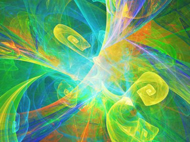 yeşil Soyut Fraktal arka plan 3d render