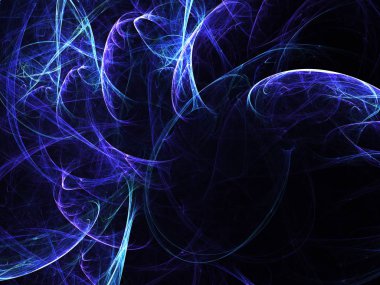 mavi soyut fraktal arkaplan 3d oluşturma