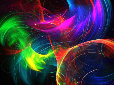 gökkuşağı soyut fraktal arkaplan 3d oluşturma