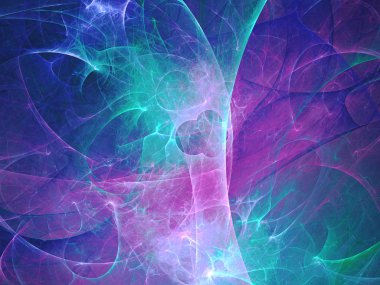 mavi soyut fraktal arkaplan 3d oluşturma