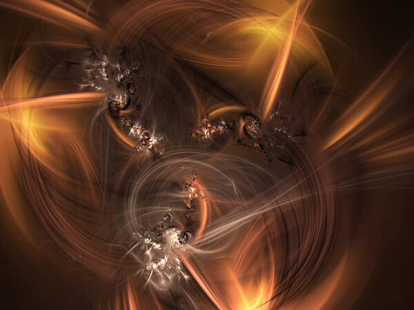 Brown abstract fractal background 3d rendering