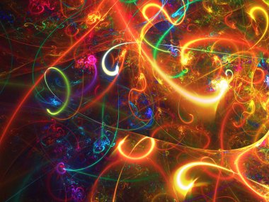 soyut kaotik fraktal arkaplan 3B oluşturma