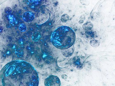 mavi soyut fraktal arkaplan 3d oluşturma