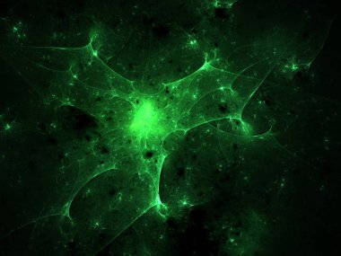 yeşil Soyut Fraktal arka plan 3d render