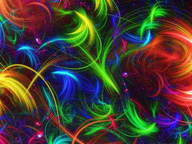 gökkuşağı soyut fraktal arkaplan 3d oluşturma