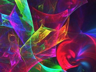 soyut kaotik fraktal arkaplan 3B oluşturma