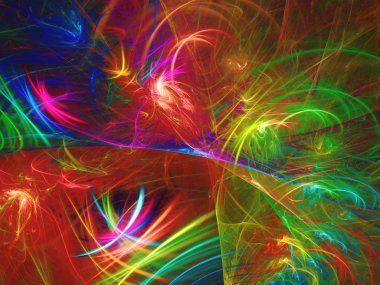 gökkuşağı soyut fraktal arkaplan 3d oluşturma