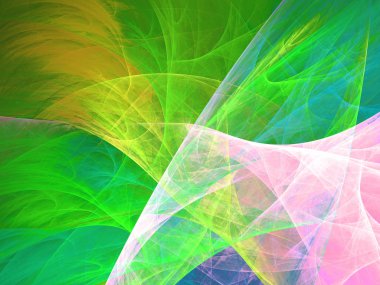 yeşil Soyut Fraktal arka plan 3d render