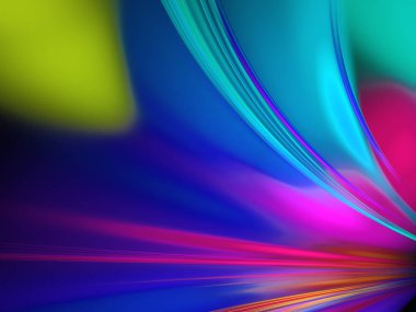 mavi soyut fraktal arkaplan 3d oluşturma