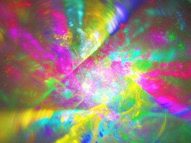 gökkuşağı soyut fraktal arkaplan 3d oluşturma