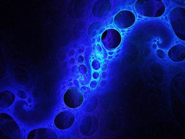 mavi soyut fraktal arkaplan 3d oluşturma