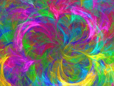 gökkuşağı soyut fraktal arkaplan 3d oluşturma